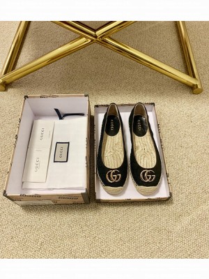 GUCCI GG MATELASSÉ CANVAS ESPADRILLES BLACK 2021 Collection
