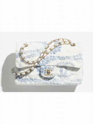 Chanel Flap Bag AS5454 Light blue & White