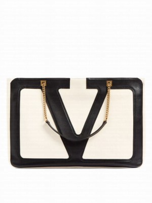 Valentino Garavani Viva Superstar Nappa Leather Shopper Cream