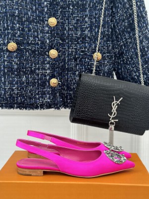 Louis Vuitton LV Initials accessory Satin Slingbacks Flat Pink