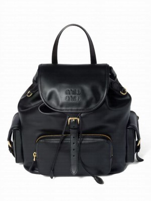 Miumiu Leather Backpack 5BZ042 Black