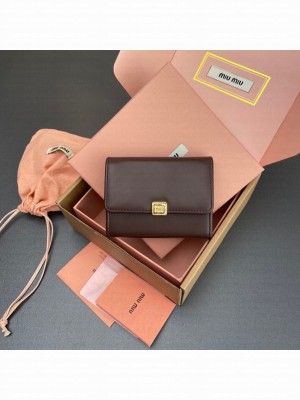 MIU MIU Leather Card pack 5M104 dark brown