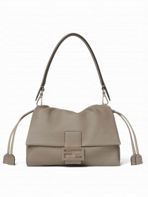 Fendi Mamma Baguette Medium Nappa Leather Bag 8BR833 Khaki