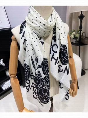 Chanel Women's Camellia Print Long Scarf