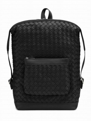 Bottega Veneta Small Intrecciato Backpack Black