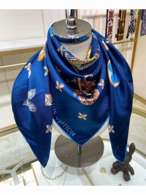 Louis Vuitton Women's Precious Dragon Silk Square 90 Blue
