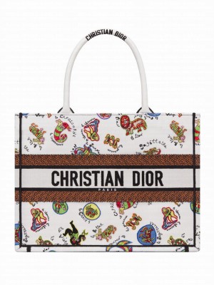 Christian Dior Medium Dior Book Tote White