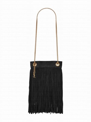 Saint Laurent Grace Small Chain Bag In Suede Black