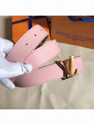 Louis Vuitton LV Initials 30 Belt in Calfskin Leather and Damier Azur Canvas  Collection