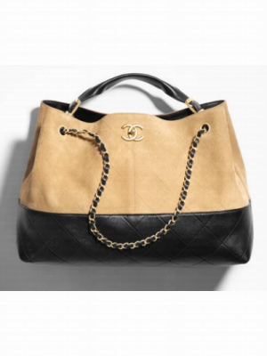 CHANEL Shopping Bag AS5657 Beige & Black