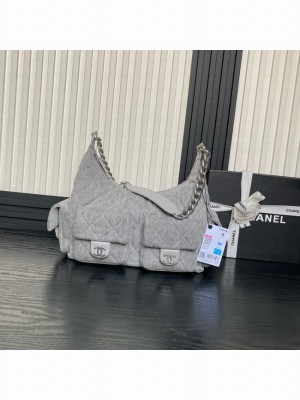 Chanel LARGE HOBO BAG Washed Denim AS5339 gray