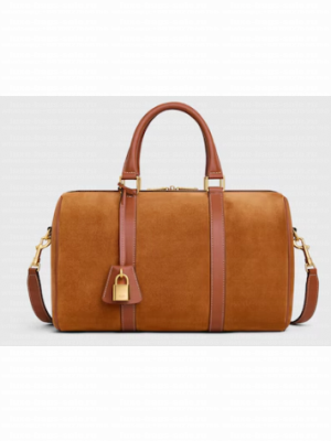 Celine BOSTON IN SUEDE CALFSKIN 119573 TOBACCO