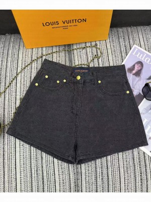 Louis Vuitton Women's Monogram Jacquard Denim Shorts Grey