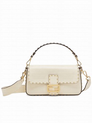 Fendi Baguette Leather Bag 8BR600 Cream