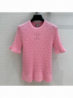 Chanel Short-sleeved Sweater CH031112 Pink 2025