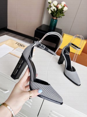 Fendi Fabric with Ankle Strap Black Pumps 2022 Collection