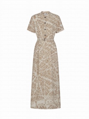 Christian Dior Women's Robe-chemise Longue Ceinturee Coffee