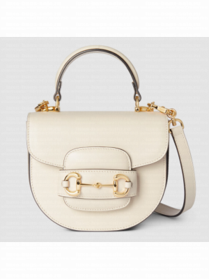 GUCCI HORSEBIT 1955 MINI TOP HANDLE BAG 781387 white