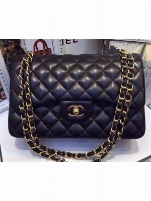 Chanel Lambskin Classic Flap 30cm Bag Black With Gold Hardware 2018