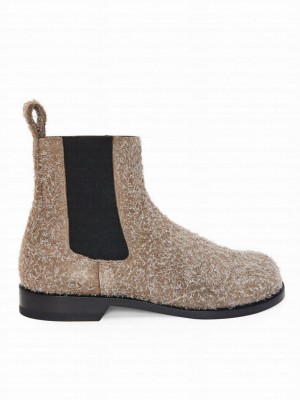 Loewe Women's Campo Chelsea Boot In Brushed Suede Coffee