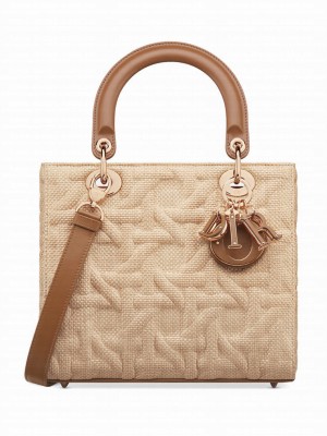Christian Dior Medium Lady Dior Bag Apricot