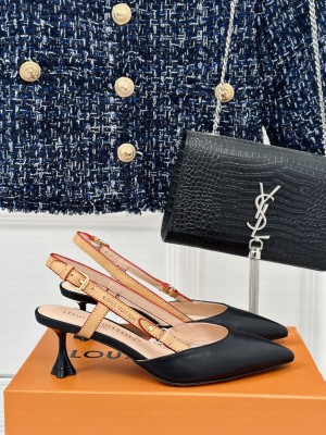 Louis Vuitton Blossom Leather Slingback Pump Black