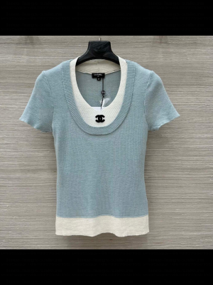 Chanel Knit Top Blue 2025