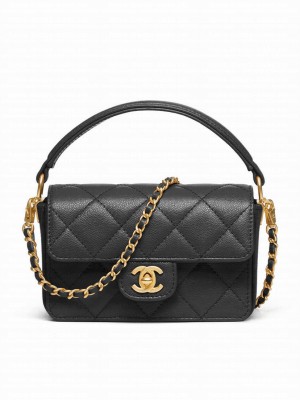 Chanel Mini Flap Bag With Top Handle AS5164 Black