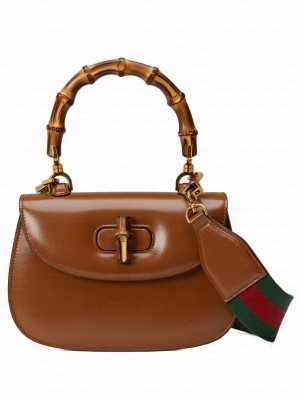 Gucci Small Top Handle Bag With Bamboo 675797 Coffee