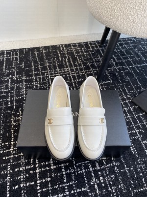 Chanel Moccasi Calfskin Loafers White 2024