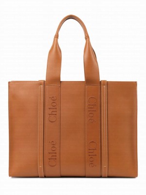 Chloe Large Woody Tote Bag Coffee