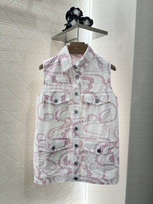 Chanel Printed denim Vest pink