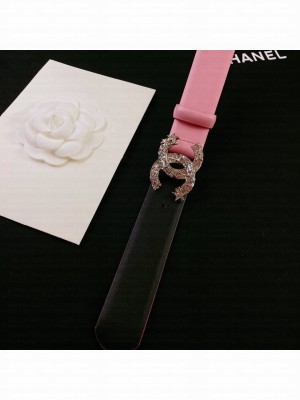 Chanel Calfskin Belt 3cm with Star CC Buckle Pink  2021 Collection