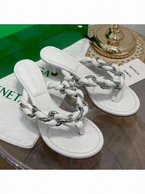 Bottega Veneta Dot Entwined Thong Sandals White  2021 Collection
