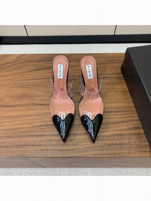 Alaïa LE CŒUR MULES IN PATENT CALFSKIN BLACK