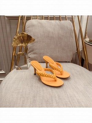 Gianvito Rossi TROPEA Heel 7.5cm thong-sandal in Orange leather 2021 Collection