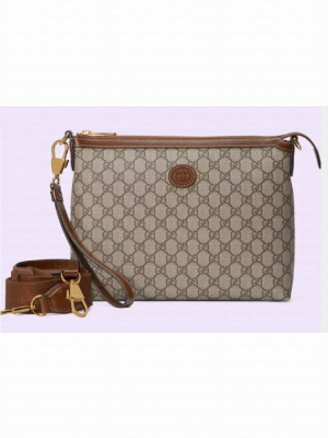 GUCCI MESSENGER BAG WITH INTERLOCKING G 726833 Brown