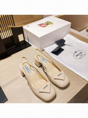 Prada leather slingback pumps Beige 2022 Collection