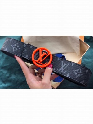 Louis Vuitton Width 3cm LV Circle Belt Black/Orange