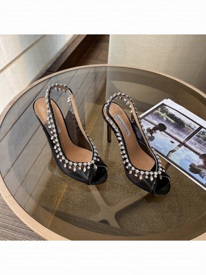 Aquazzura Seduction Crystal Toee Pump 105mm Black  2022 Collection