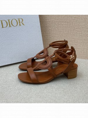 Dior Calfskin CD Heel Sandals 4.5cm Brown 2022 Collection