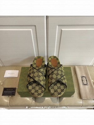 GUCCI GG Multicolor platform sandal 663666 Yellow canvas 2021 Collection