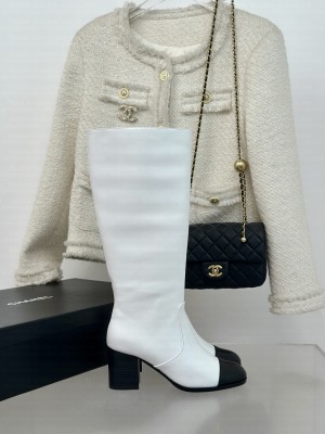Chanel Women's Heel 7cm Calfskin G45977 High Boots 06