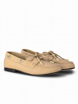 Louis Vuitton Women's Soho Flat Boat Shoe 1AGWCE Khaki