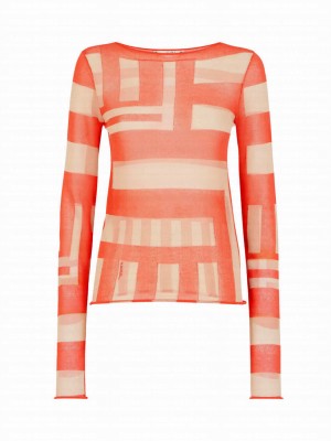Fendi Women's Inlaid Cotton Jumper Red