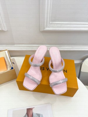 Louis Vuitton Sparkle 9.5cm Heel Slide Sandals 2023 012