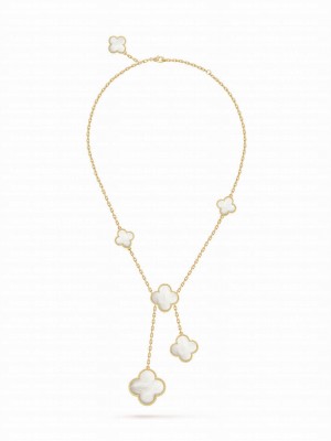 Van Cleef & Arpels Women's Magic Alhambra Necklace, 6 Motifs Golden