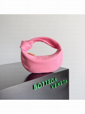 Bottega Veneta Mini Jodie Mini alligator leather top handle bag 717709 pink