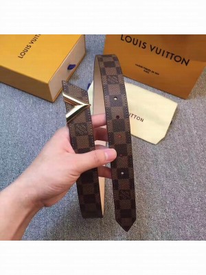 Louis Vuitton Essential V 30MM Belt M9019U Damier Ebene Canvas Collection