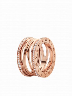 Bvlgari B.zero1 Design Legend Four-Band Ring Red